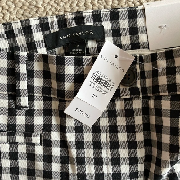 Ann Taylor Gingham Cotton Crop Pants - Picture 4 of 8